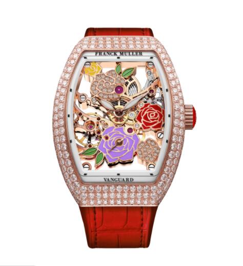 Franck Muller Vanguard Rose Skeleton Replica Watch V 32 S6 SQT ROSE COL DR D CD 2RO 5N - RGE